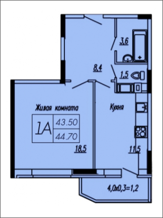 2-комнатная квартира в ЖК Аркада Арт на 2 этаже в 1 секции. Дом сдан.