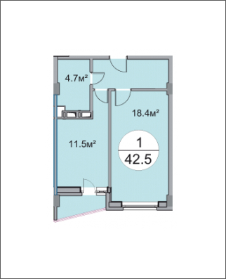 1-комнатная квартира с отделкой в ЖК 28 микрорайон на 3 этаже в 4 секции. Сдача в 4 кв. 2019 г.