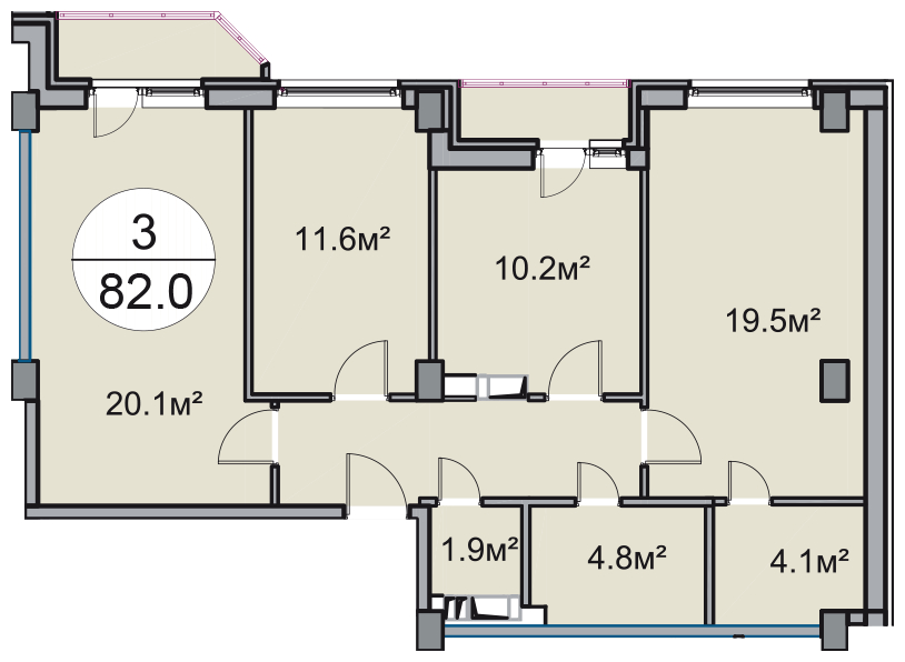 1-комнатная квартира в ЖК Аркада Арт на 4 этаже в 1 секции. Дом сдан.