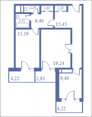 3-комнатная квартира с отделкой в ЖК Маяк на 37 этаже в 1 секции. Сдача в 2 кв. 2019 г.