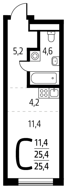 1-комнатная квартира с отделкой в ЖК Столичный на 15 этаже в 3 секции. Сдача в 2 кв. 2023 г.