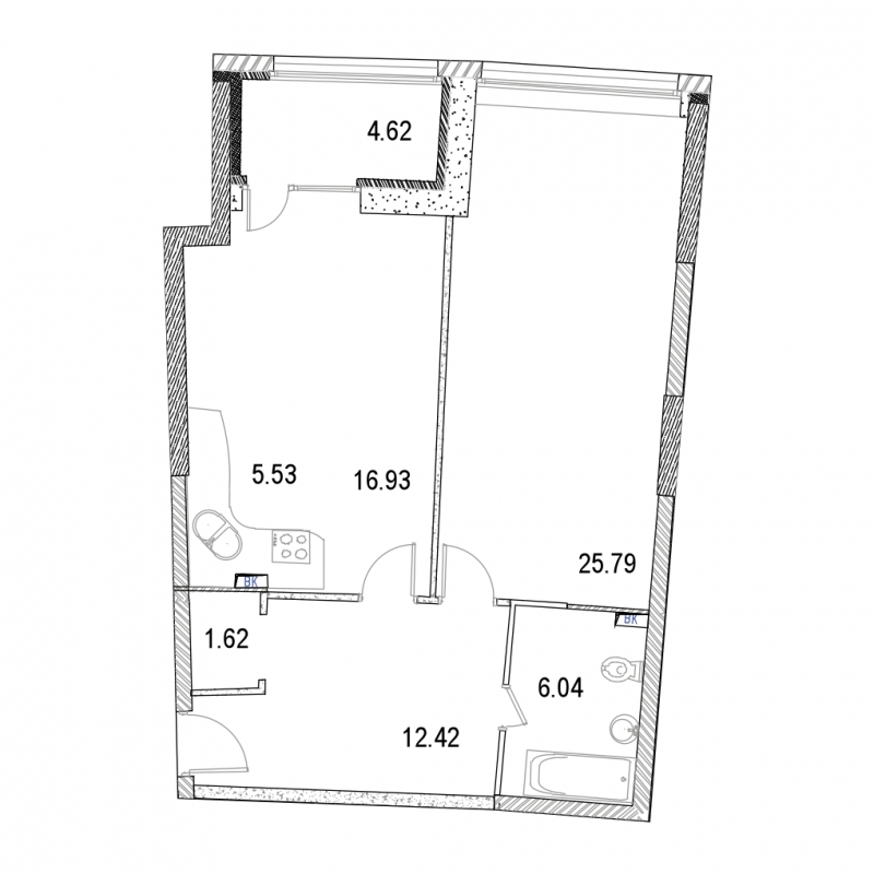 1-комнатная квартира в ЖК Жилой микрорайон Одинбург на 20 этаже в 1 секции. Сдача в 4 кв. 2021 г.
