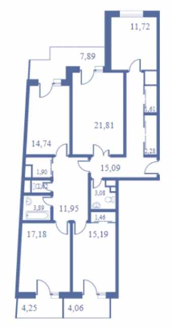 2-комнатная квартира с отделкой в ЖК Маяк на 22 этаже в 3 секции. Сдача в 2 кв. 2019 г.