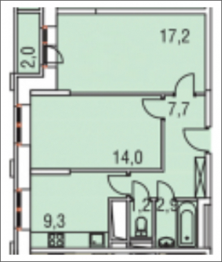 2-комнатная квартира с отделкой в ЖК Аркада Арт на 20 этаже в 1 секции. Сдача в 1 кв. 2019 г.