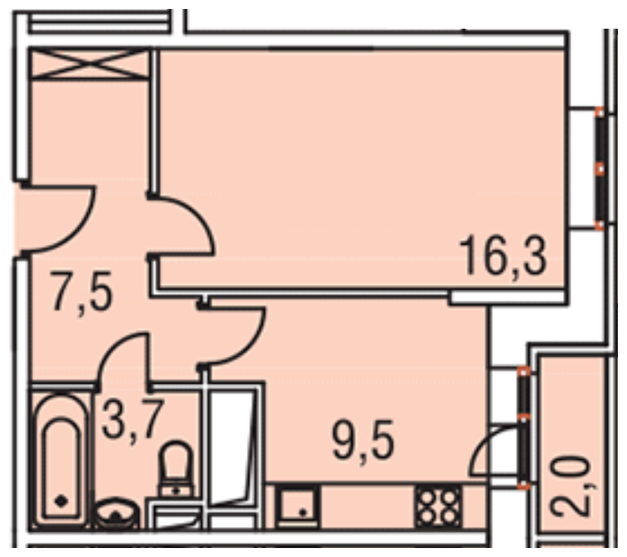 2-комнатная квартира с отделкой в ЖК Любовь и Голуби на 22 этаже в 1 секции. Сдача в 3 кв. 2022 г.