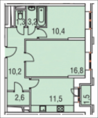 2-комнатная квартира с отделкой в ЖК Аркада Арт на 23 этаже в 1 секции. Сдача в 1 кв. 2019 г.
