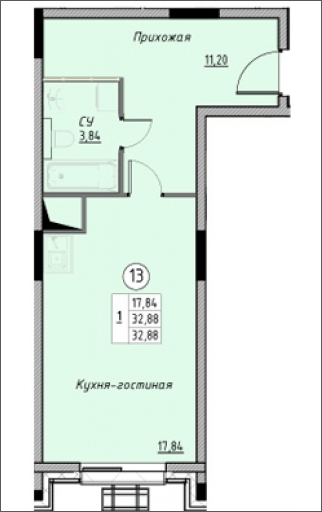 2-комнатная квартира с отделкой в ЖК Карамельный на 3 этаже в 2 секции. Сдача в 4 кв. 2020 г.
