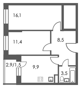 1-комнатная квартира с отделкой в ЖК 28 микрорайон на 21 этаже в 4 секции. Сдача в 4 кв. 2019 г.