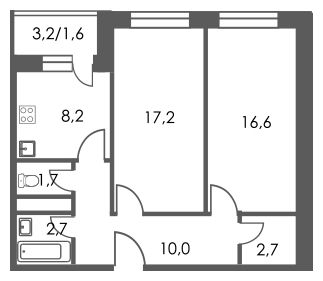 2-комнатная квартира с отделкой в ЖК 28 микрорайон на 14 этаже в 3 секции. Сдача в 4 кв. 2019 г.