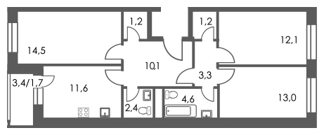2-комнатная квартира с отделкой в ЖК Люберцы на 11 этаже в 2 секции. Сдача в 1 кв. 2023 г.