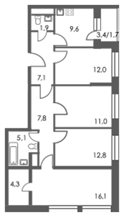 1-комнатная квартира с отделкой в ЖК 28 микрорайон на 21 этаже в 3 секции. Сдача в 4 кв. 2019 г.