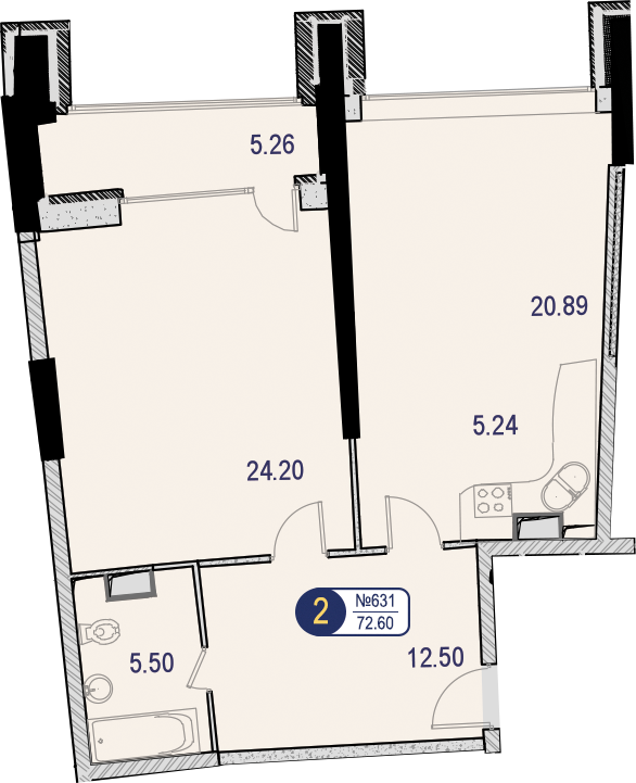 3-комнатная квартира с отделкой в МФК Маршал на 15 этаже в 2 секции. Дом сдан.