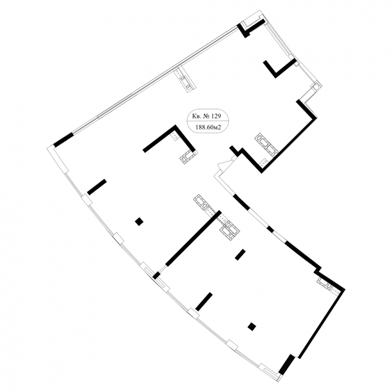 3-комнатная квартира в ЖК Жилой микрорайон Одинбург на 3 этаже в 1 секции. Сдача в 2 кв. 2025 г.