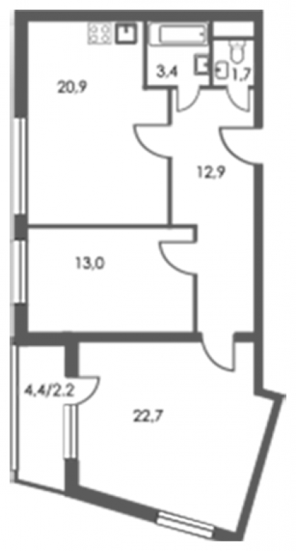 1-комнатная квартира (Студия) с отделкой в ЖК Карамельный на 9 этаже в 1 секции. Сдача в 4 кв. 2020 г.