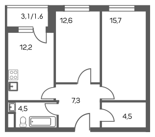 2-комнатная квартира с отделкой в ЖК 28 микрорайон на 5 этаже в 3 секции. Сдача в 4 кв. 2019 г.