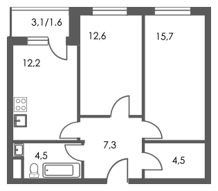 1-комнатная квартира с отделкой в ЖК Мякинино парк на 17 этаже в 1 секции. Сдача в 3 кв. 2021 г.