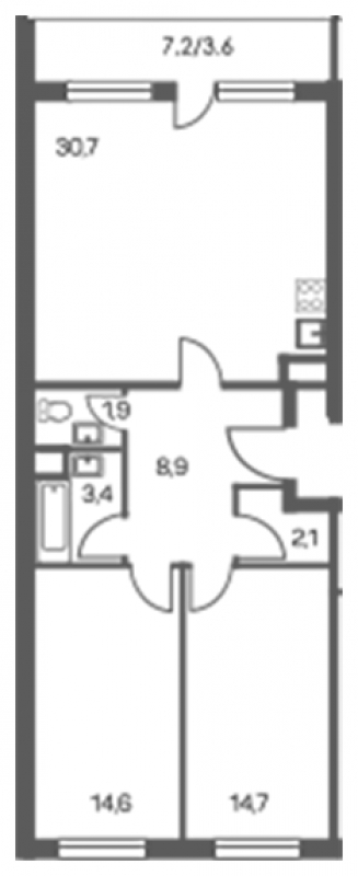 2-комнатная квартира с отделкой в ЖК Карамельный на 9 этаже в 1 секции. Сдача в 4 кв. 2020 г.