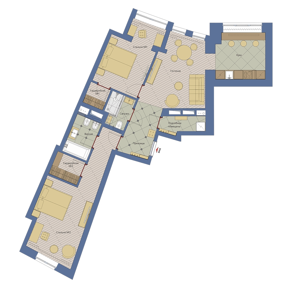 1-комнатная квартира (Студия) в ЖК Жилой микрорайон Одинбург на 4 этаже в 1 секции. Сдача в 2 кв. 2025 г.