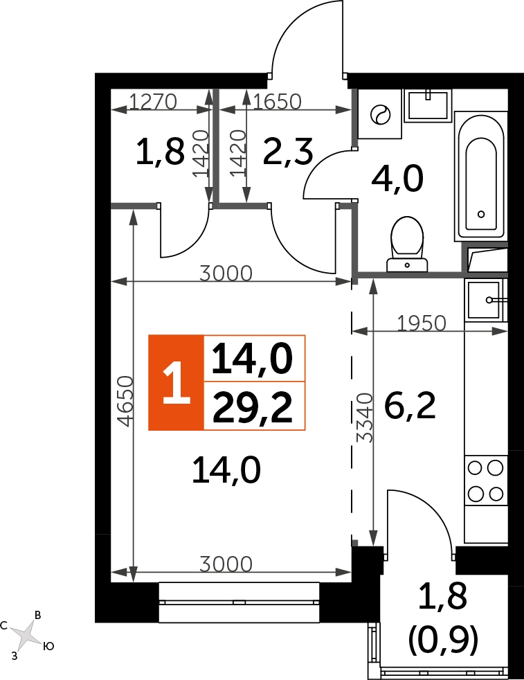 2-комнатная квартира с отделкой в ЖК Карамельный на 4 этаже в 1 секции. Сдача в 4 кв. 2020 г.
