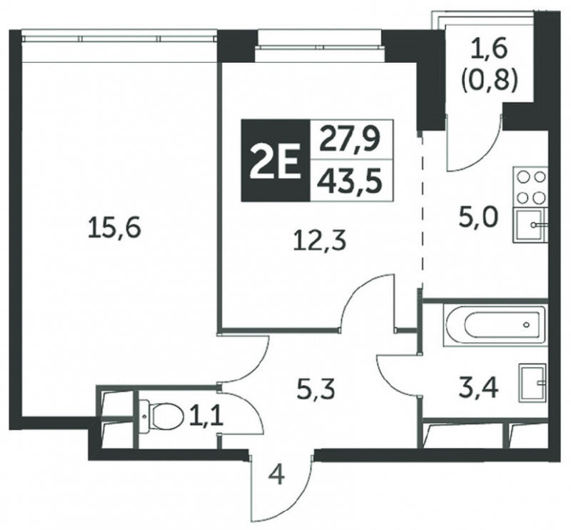 1-комнатная квартира с отделкой в ЖК Карамельный на 14 этаже в 2 секции. Сдача в 4 кв. 2020 г.