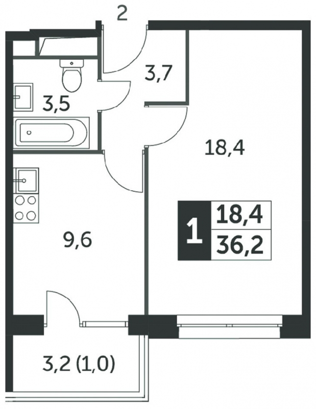 2-комнатная квартира с отделкой в ЖК Датский квартал на 9 этаже в 4 секции. Сдача в 1 кв. 2022 г.