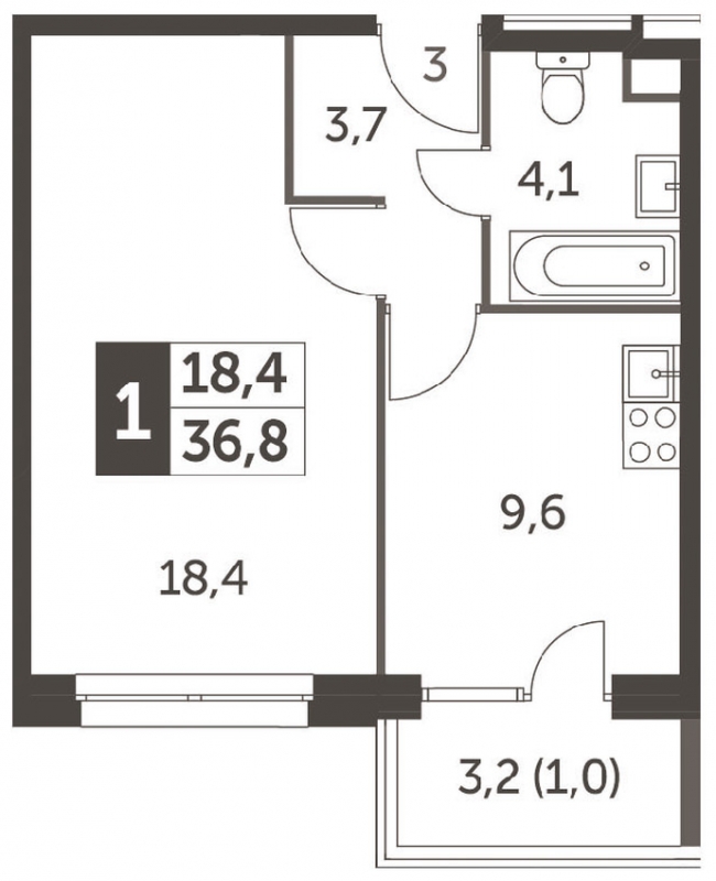 1-комнатная квартира (Студия) с отделкой в ЖК Карамельный на 23 этаже в 1 секции. Сдача в 4 кв. 2020 г.