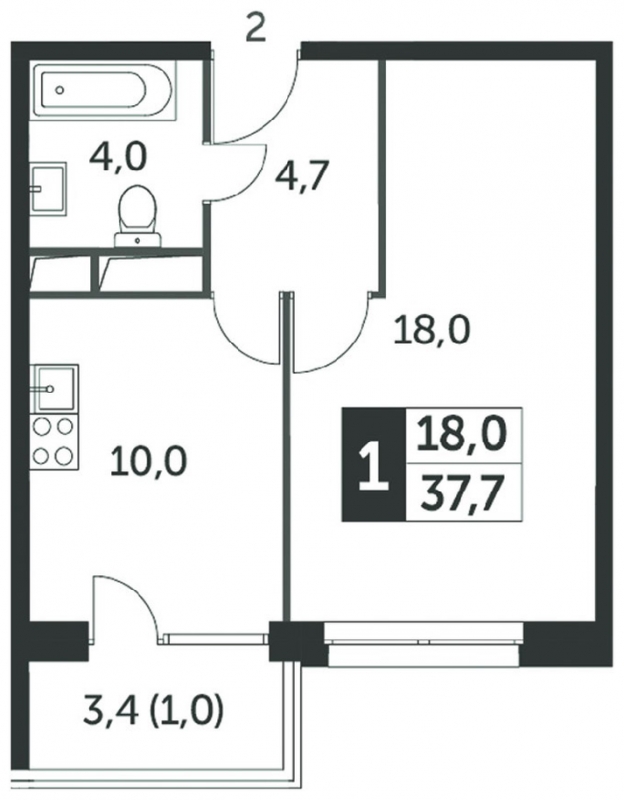 2-комнатная квартира с отделкой в ЖК Карамельный на 20 этаже в 1 секции. Сдача в 4 кв. 2020 г.