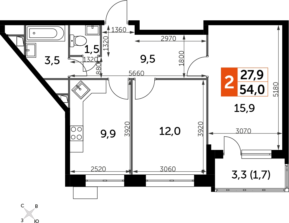 3-комнатная квартира с отделкой в ЖК Карамельный на 21 этаже в 2 секции. Сдача в 4 кв. 2020 г.