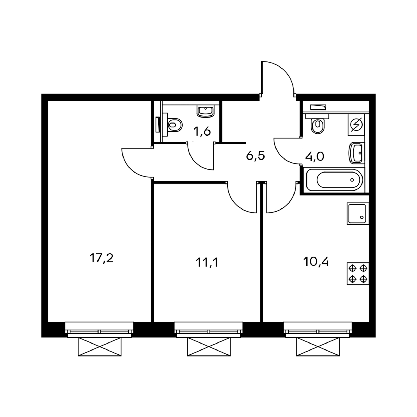 2-комнатная квартира с отделкой в ЖК Датский квартал на 13 этаже в 3 секции. Сдача в 4 кв. 2023 г.