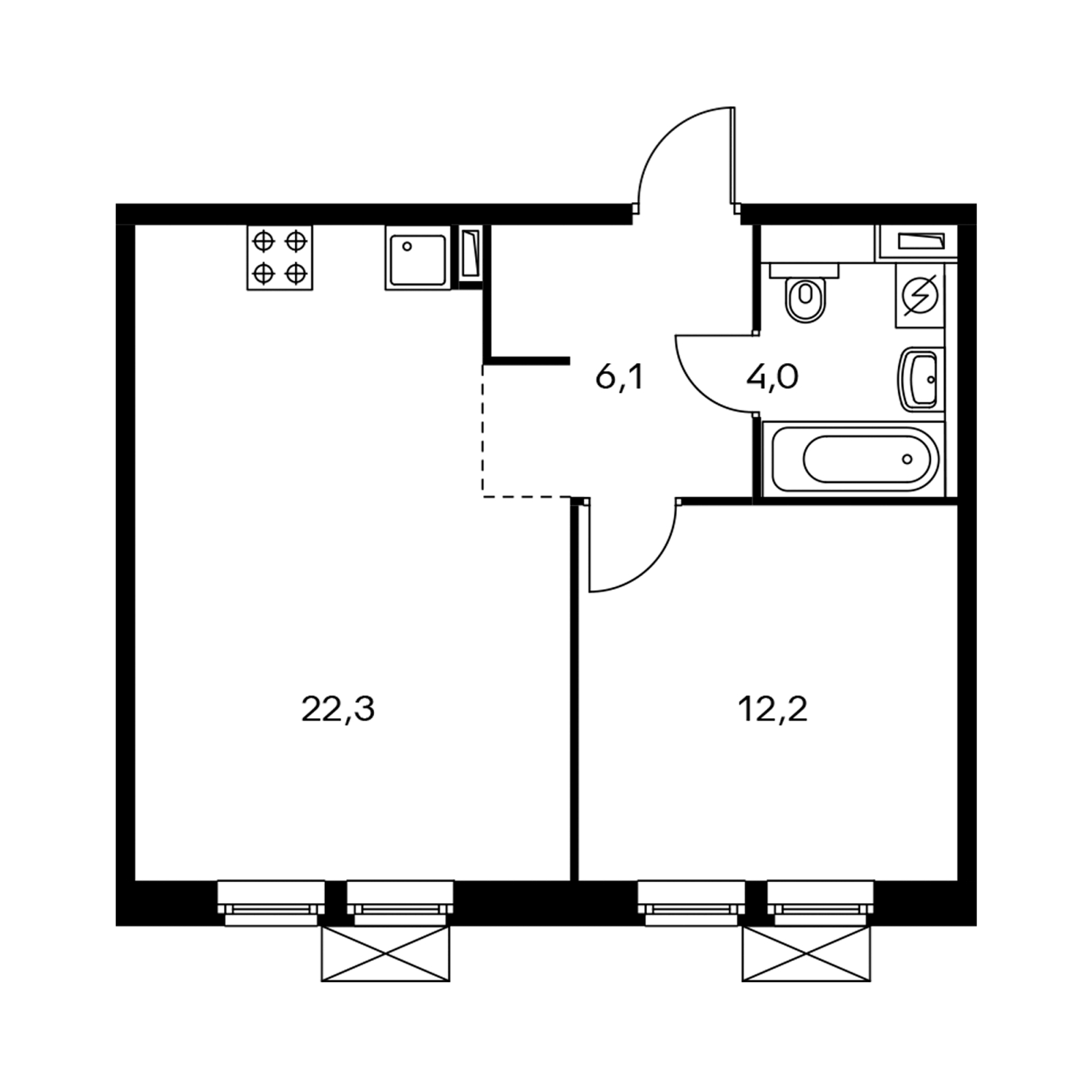 1-комнатная квартира в ЖК Датский квартал на 20 этаже в 4 секции. Сдача в 4 кв. 2023 г.
