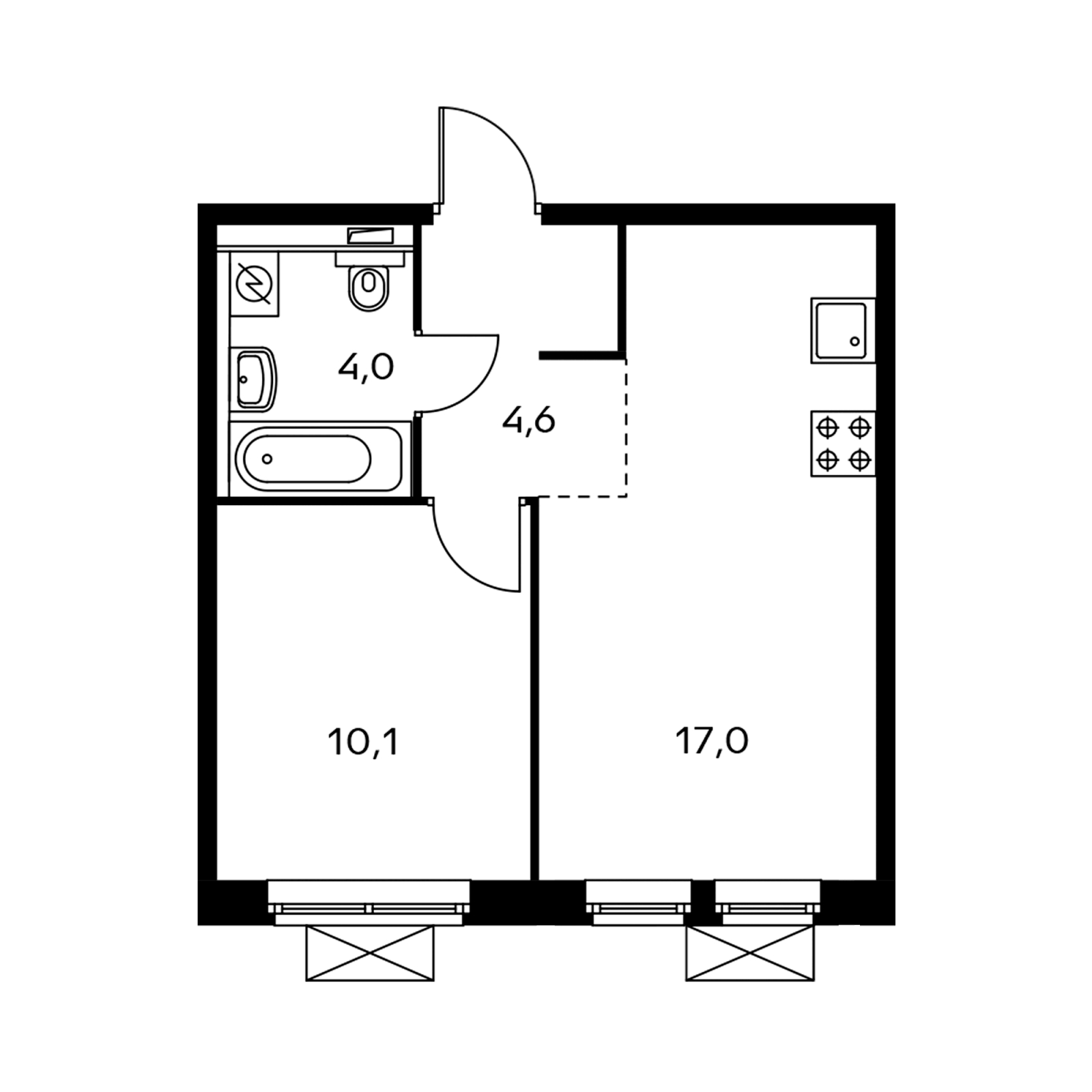 3-комнатная квартира в ЖК Датский квартал на 9 этаже в 9 секции. Сдача в 4 кв. 2023 г.