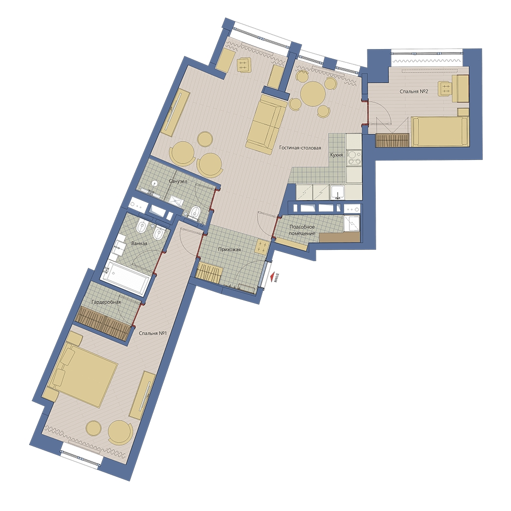 1-комнатная квартира (Студия) в ЖК Жилой микрорайон Одинбург на 11 этаже в 1 секции. Сдача в 2 кв. 2025 г.