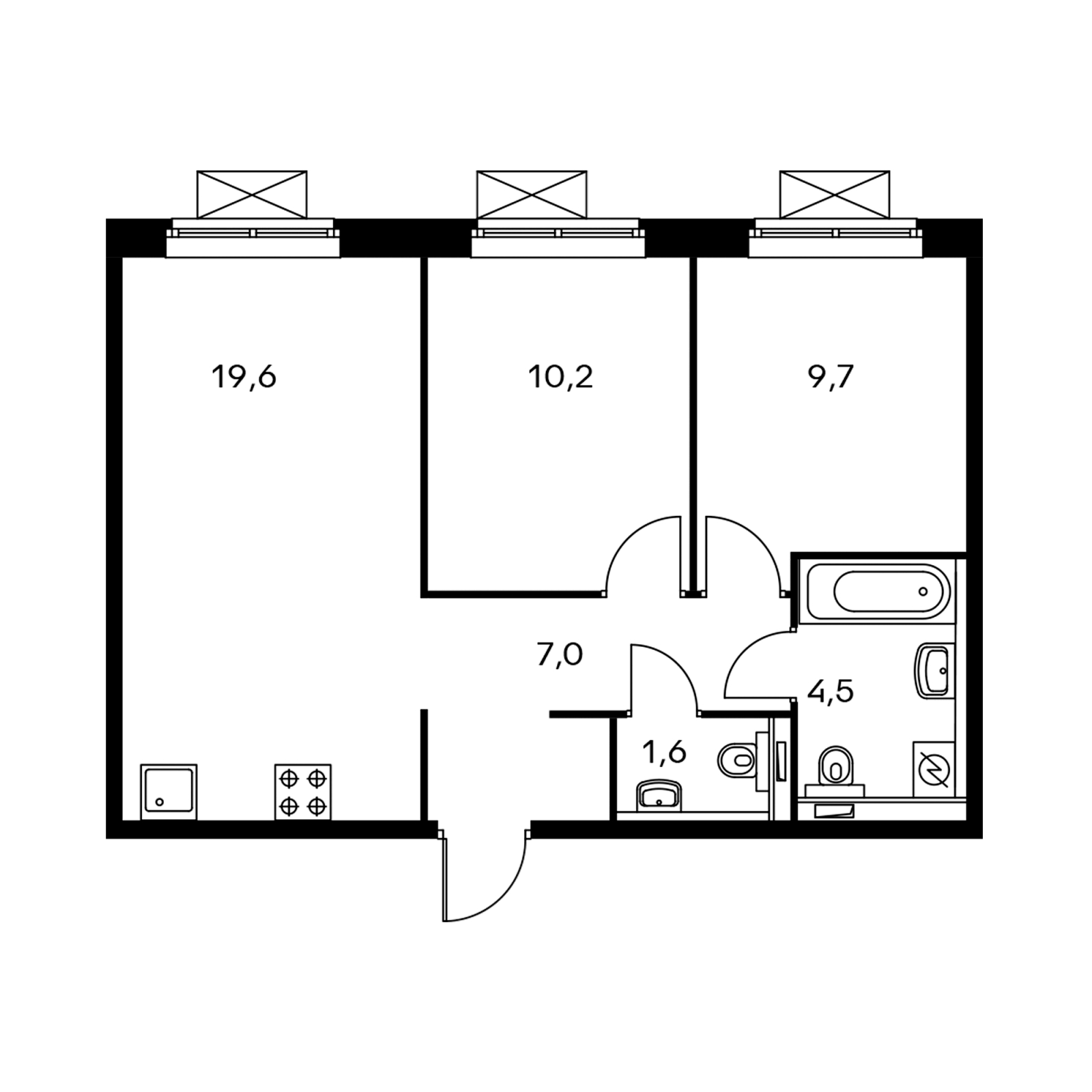 2-комнатная квартира с отделкой в ЖК Карамельный на 5 этаже в 2 секции. Сдача в 4 кв. 2020 г.