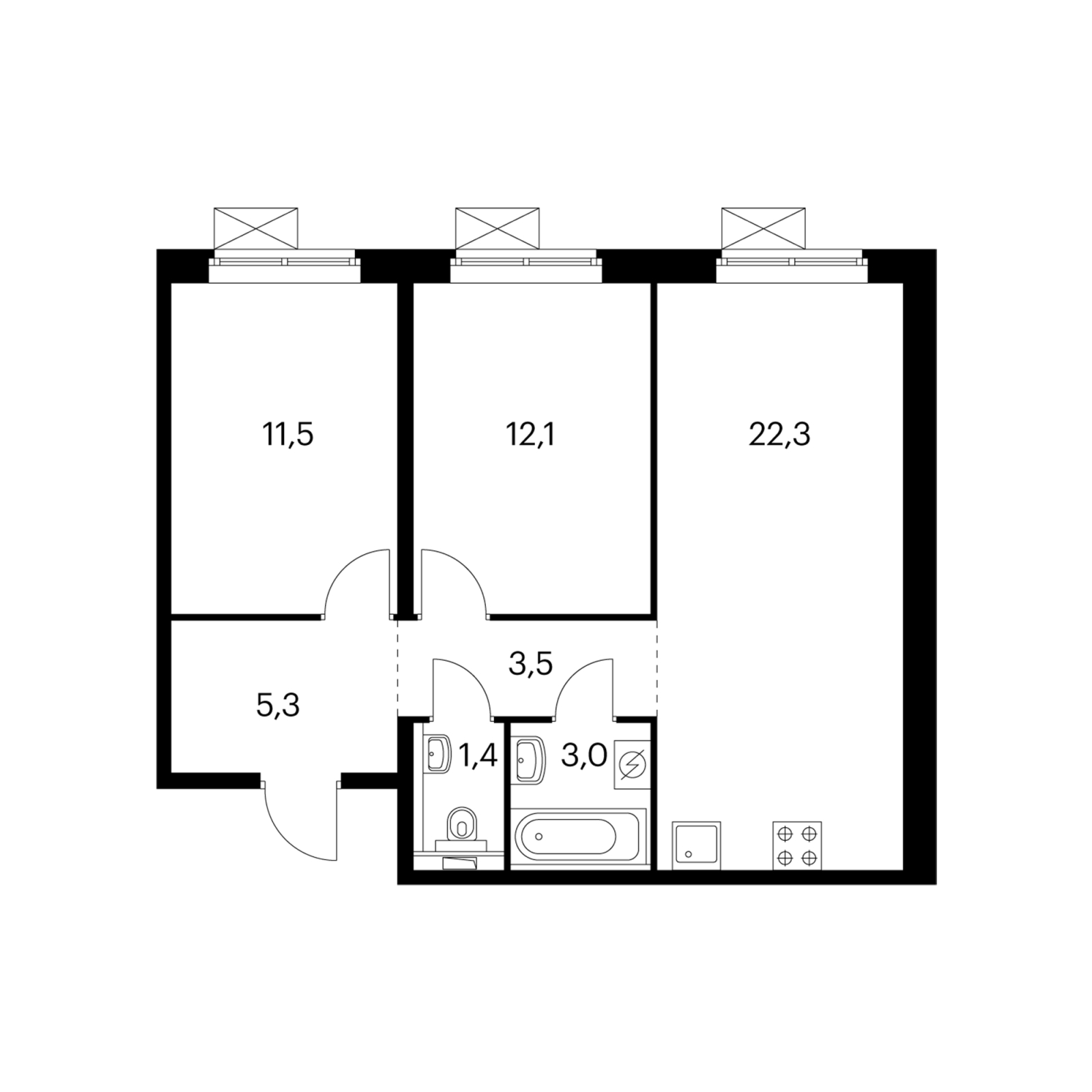 1-комнатная квартира (Студия) с отделкой в ЖК Датский квартал на 13 этаже в 9 секции. Сдача в 1 кв. 2022 г.