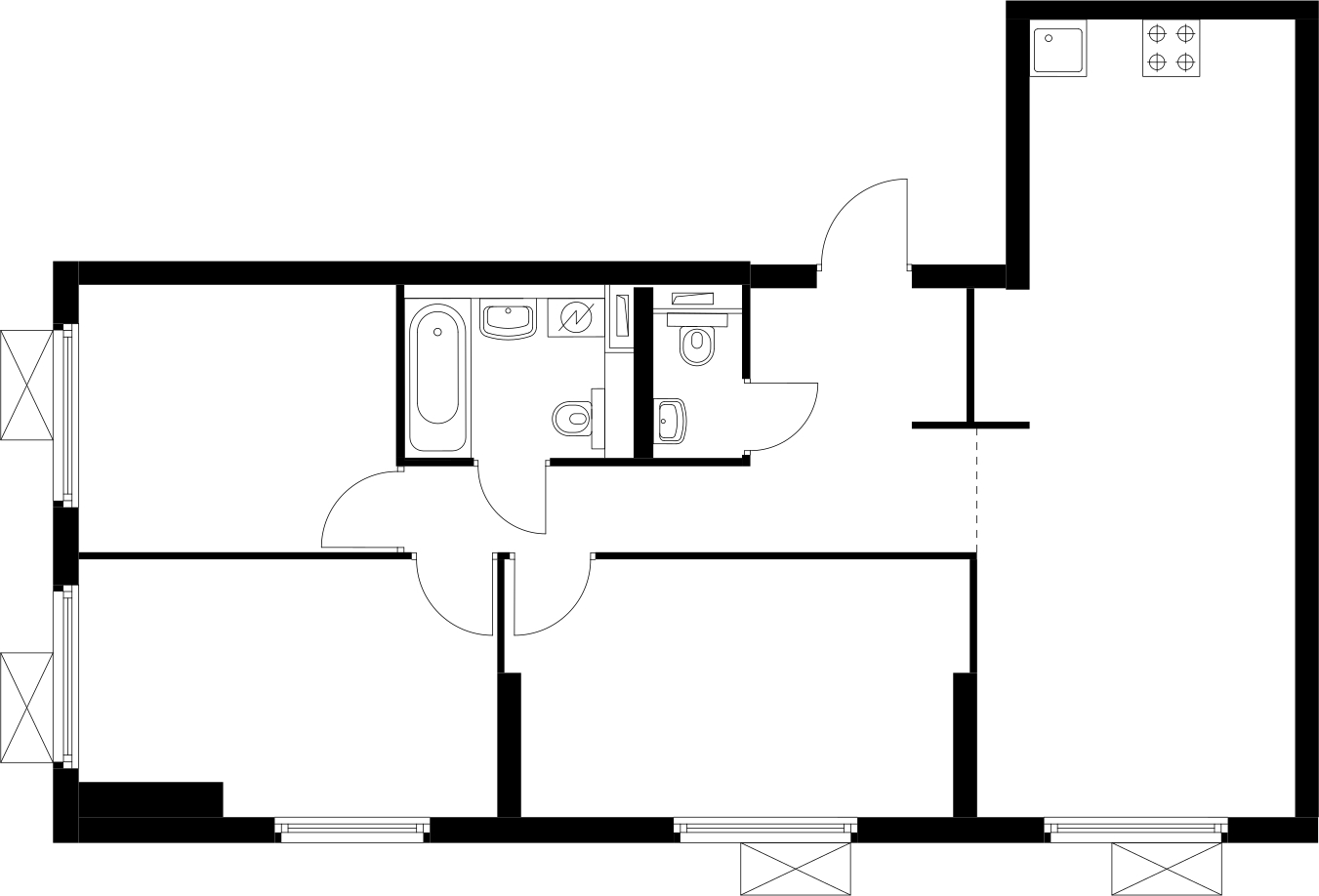 1-комнатная квартира в ЖК Датский квартал на 3 этаже в 20 секции. Сдача в 4 кв. 2023 г.