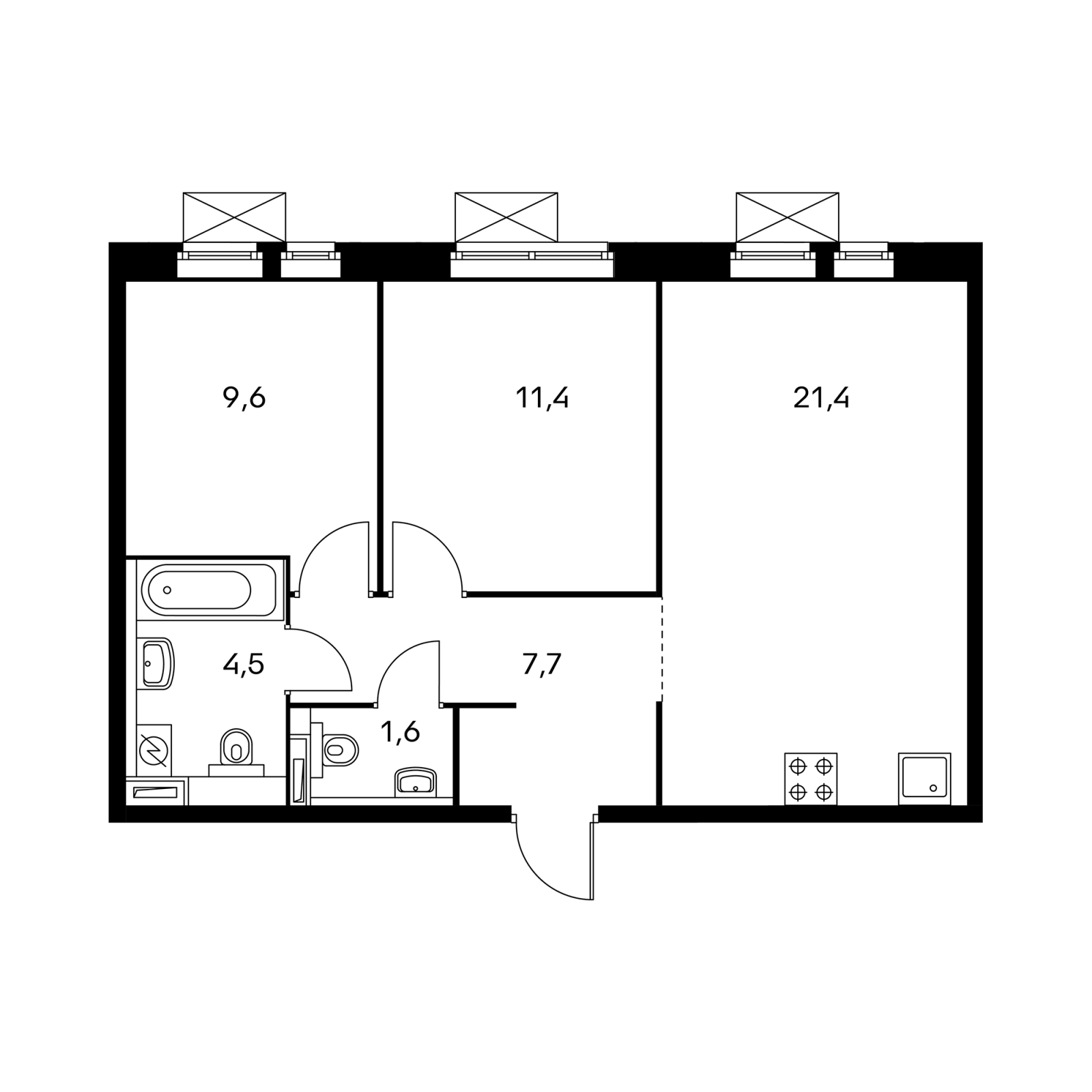 1-комнатная квартира с отделкой в ЖК Датский квартал на 3 этаже в 11 секции. Сдача в 4 кв. 2023 г.