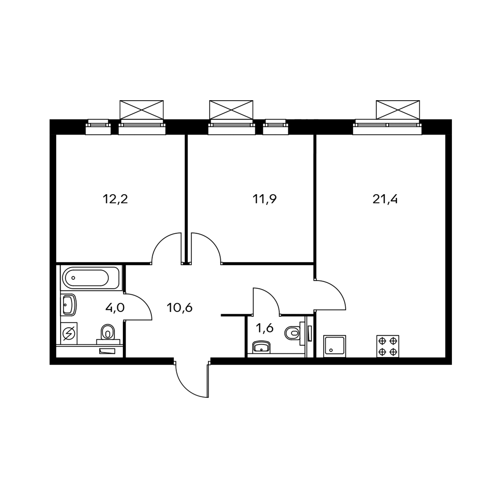 2-комнатная квартира с отделкой в ЖК Карамельный на 11 этаже в 2 секции. Сдача в 4 кв. 2020 г.