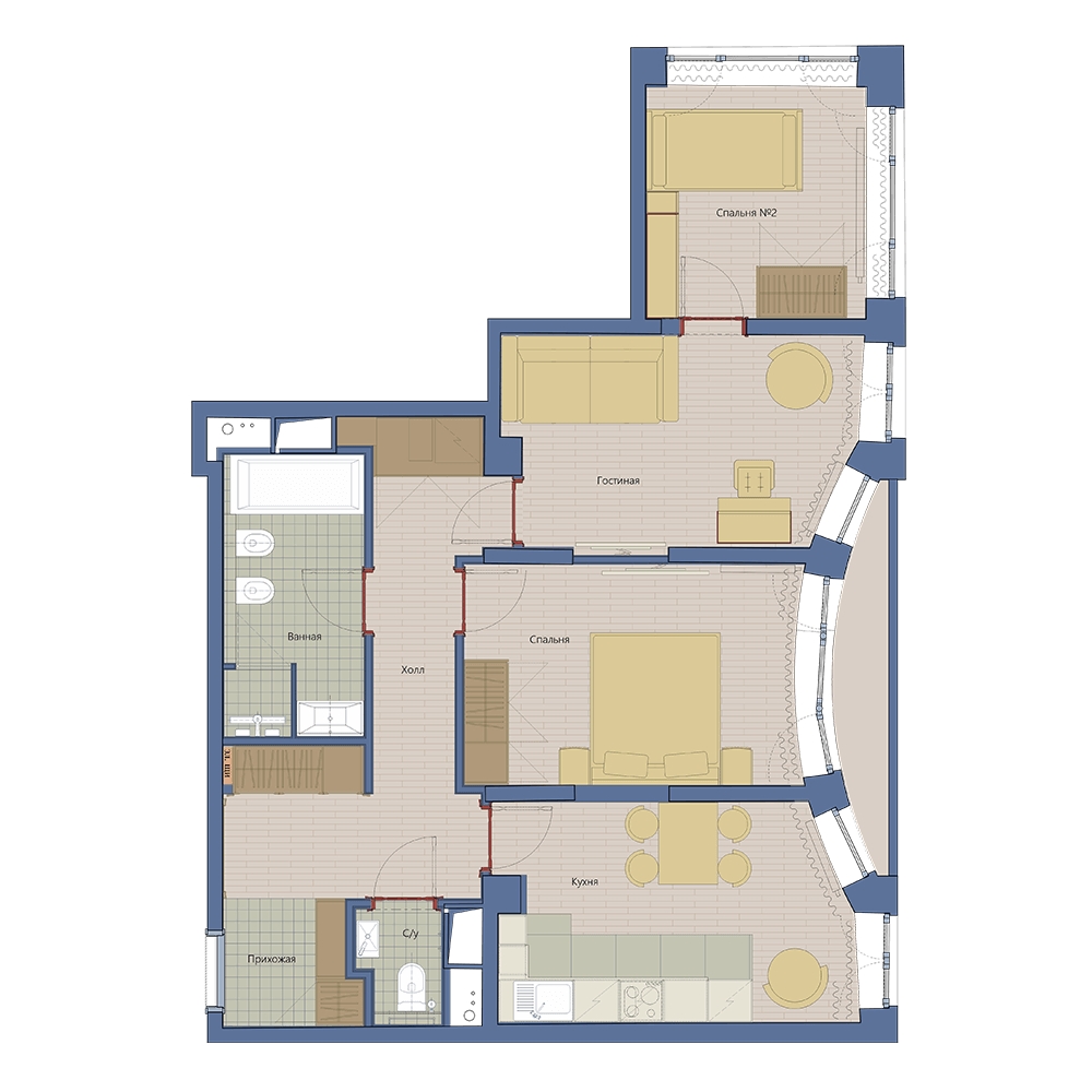 1-комнатная квартира с отделкой в ЖК Sky Skolkovo на 3 этаже в 2 секции. Дом сдан.