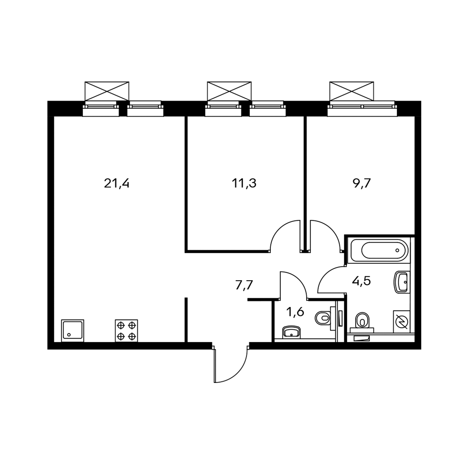 2-комнатная квартира с отделкой в ЖК Карамельный на 17 этаже в 3 секции. Сдача в 4 кв. 2020 г.