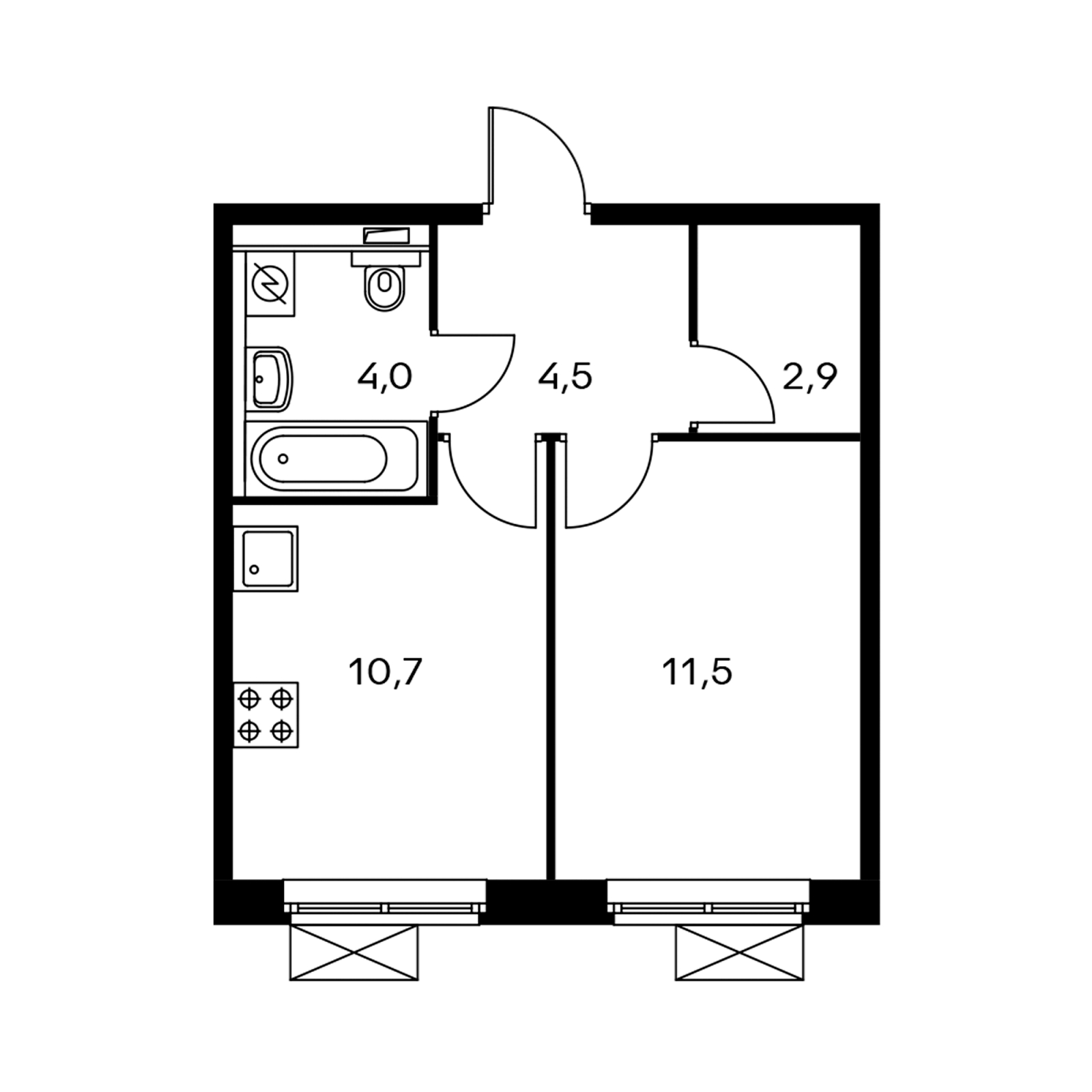 1-комнатная квартира с отделкой в ЖК Датский квартал на 3 этаже в 10 секции. Сдача в 4 кв. 2023 г.
