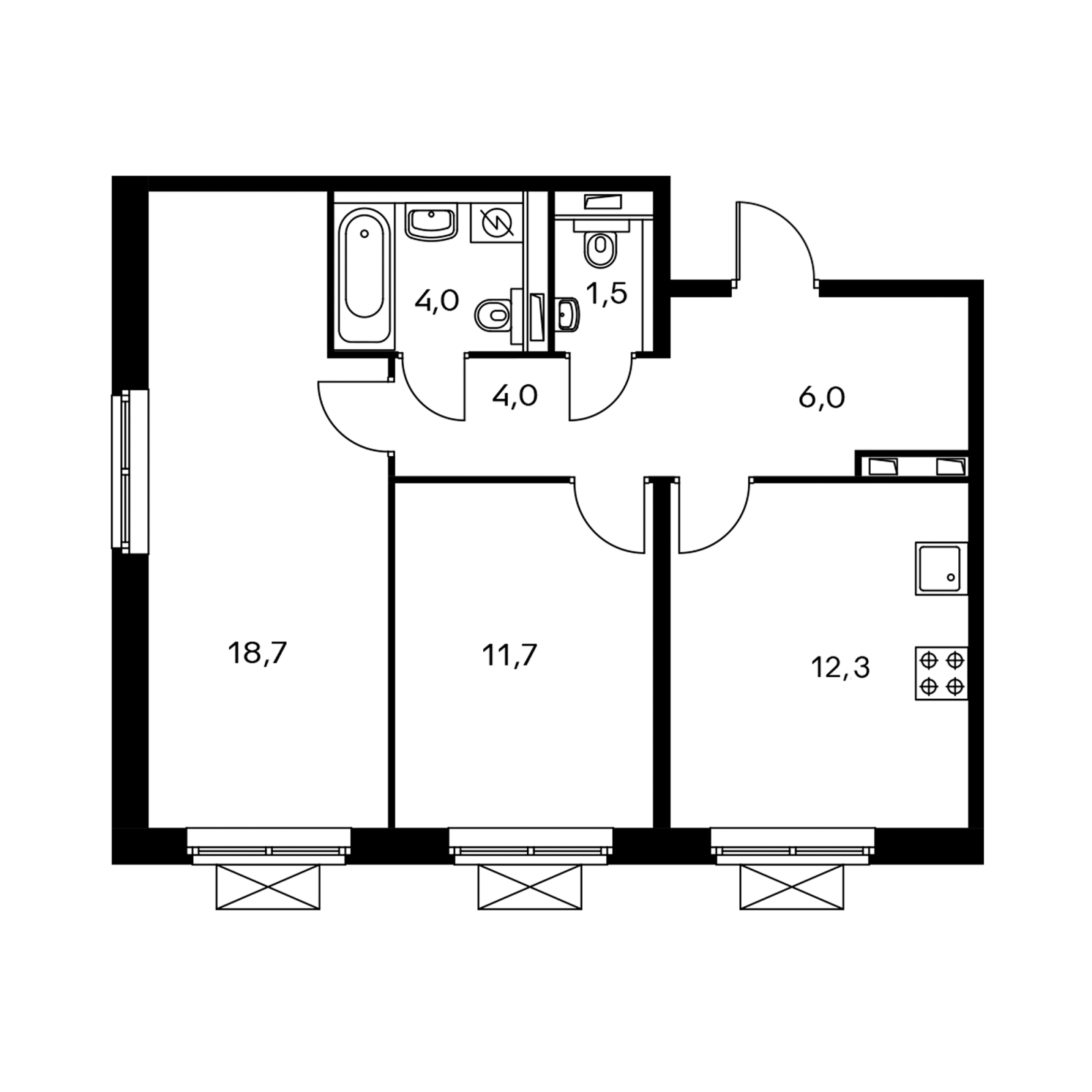 1-комнатная квартира (Студия) с отделкой в ЖК Михайловский парк на 28 этаже в 2 секции. Сдача в 2 кв. 2024 г.