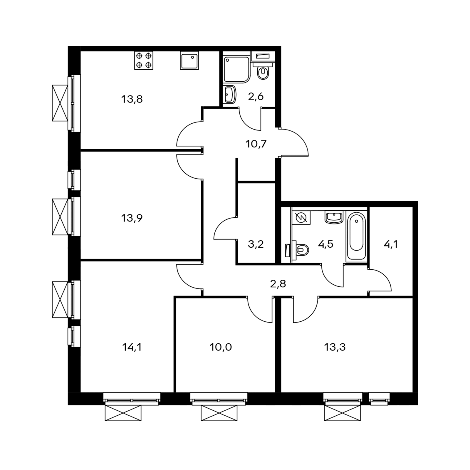 1-комнатная квартира с отделкой в ЖК Датский квартал на 12 этаже в 5 секции. Сдача в 1 кв. 2022 г.