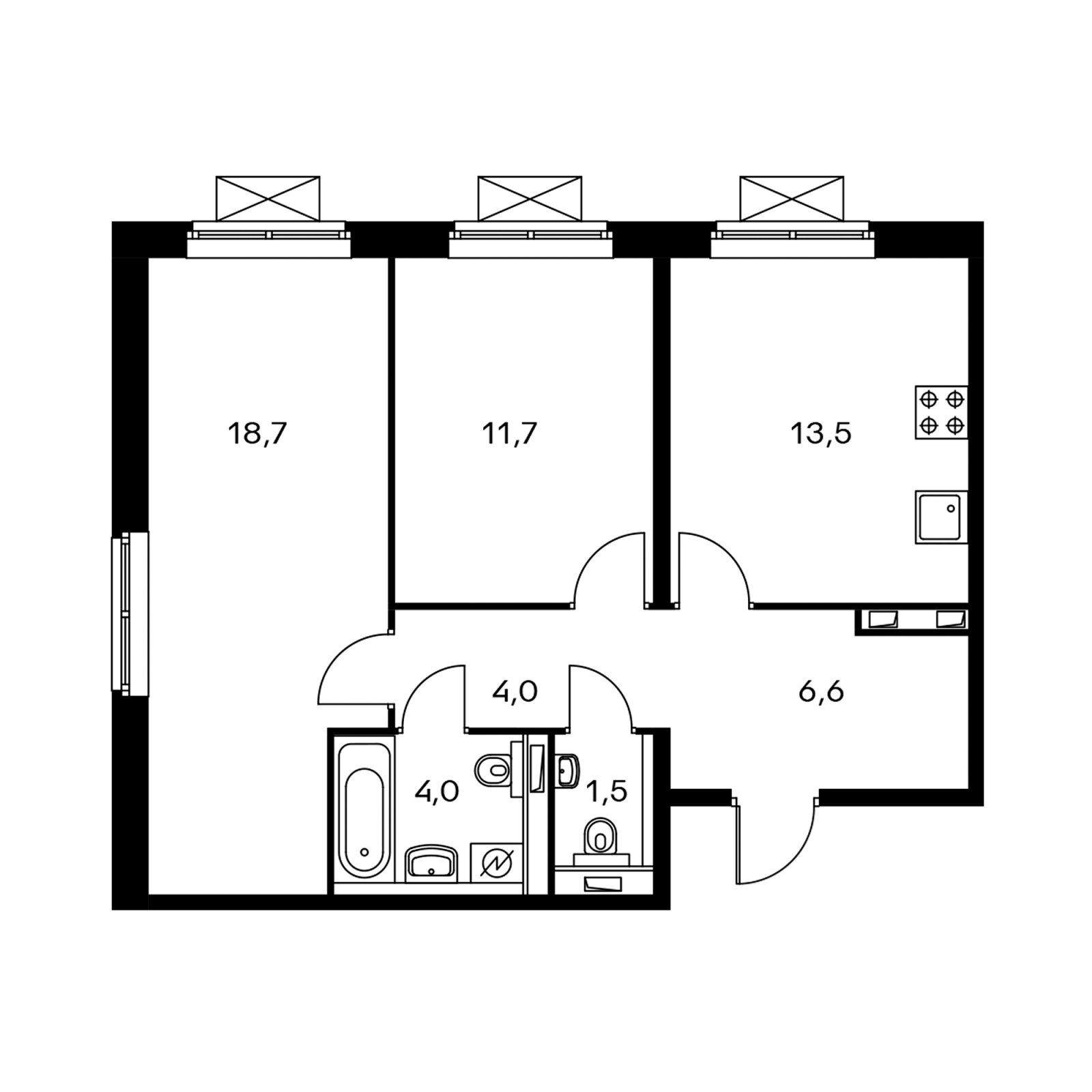 2-комнатная квартира с отделкой в ЖК Михайловский парк на 32 этаже в 2 секции. Сдача в 2 кв. 2024 г.