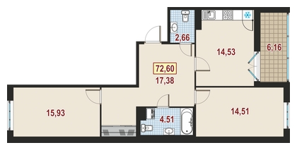 2-комнатная квартира с отделкой в ЖК Карамельный на 8 этаже в 3 секции. Сдача в 4 кв. 2020 г.