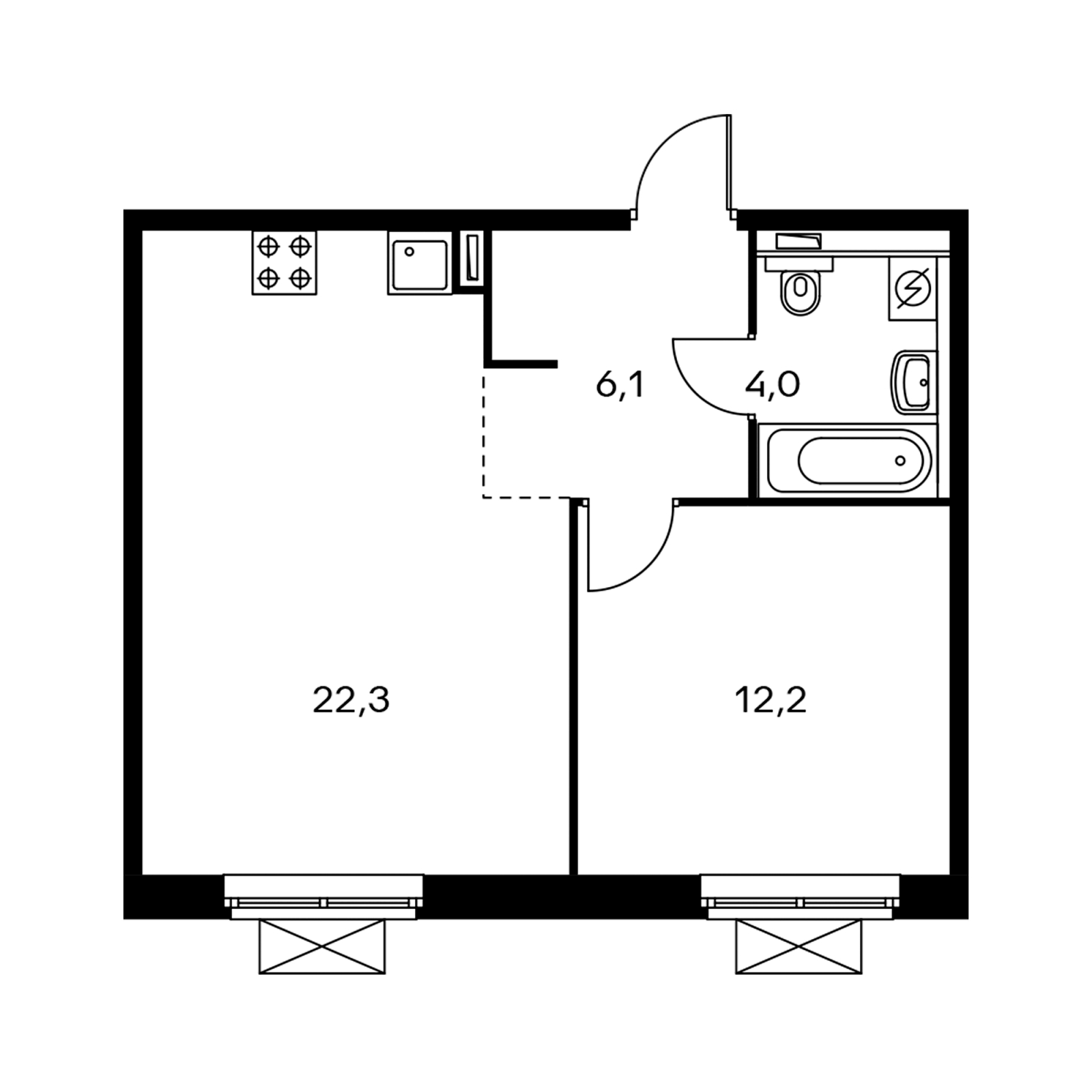 2-комнатная квартира с отделкой в ЖК Датский квартал на 3 этаже в 3 секции. Сдача в 4 кв. 2023 г.