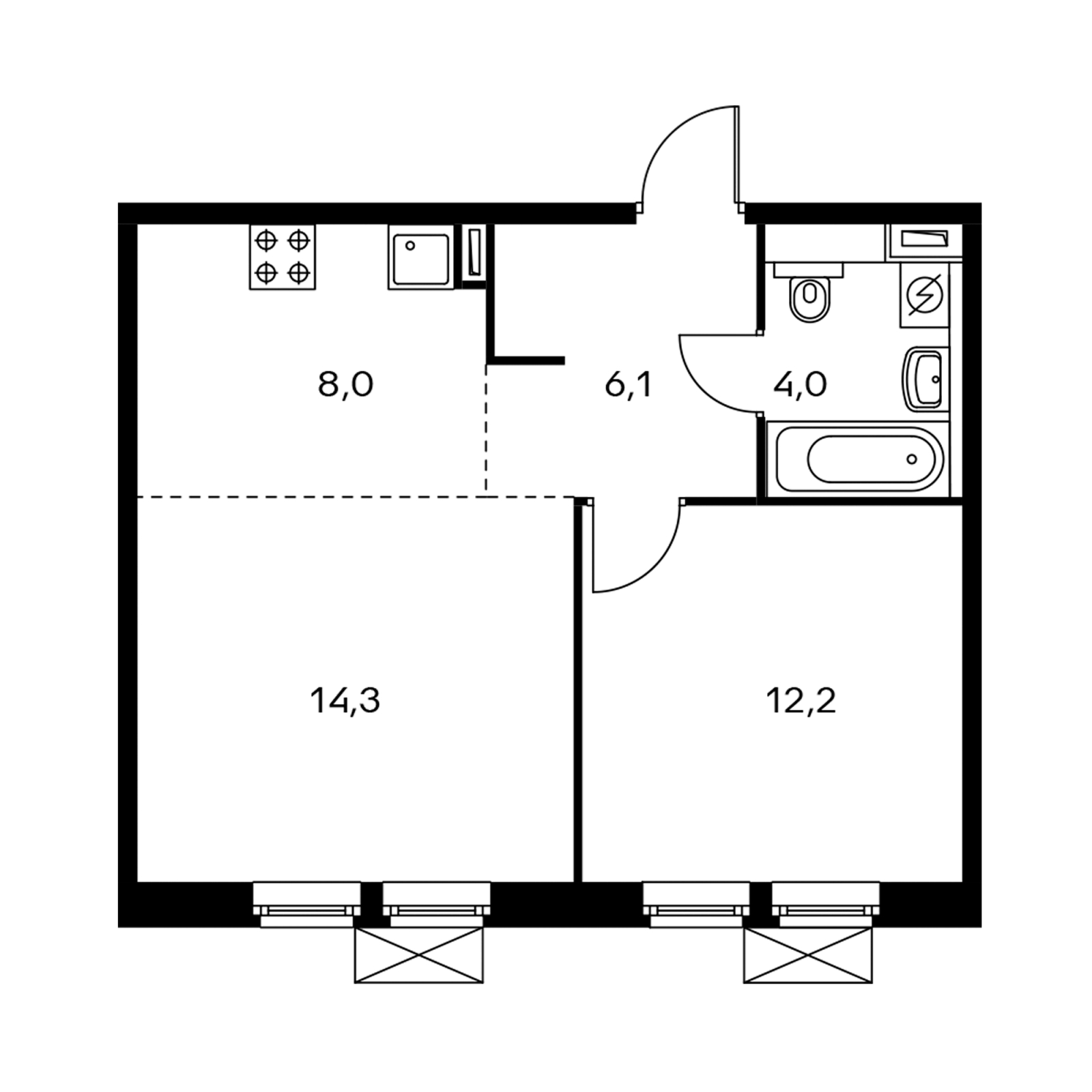 2-комнатная квартира в ЖК Датский квартал на 2 этаже в 4 секции. Сдача в 4 кв. 2023 г.