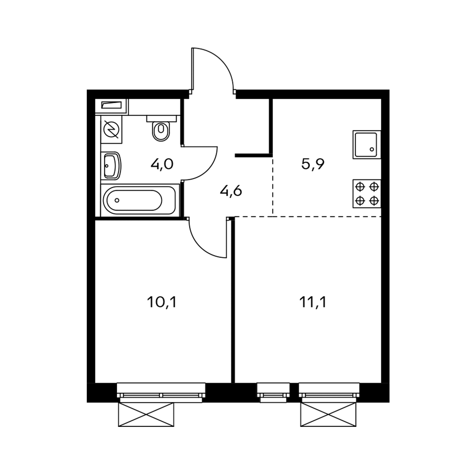 2-комнатная квартира с отделкой в ЖК Датский квартал на 17 этаже в 19 секции. Сдача в 4 кв. 2023 г.