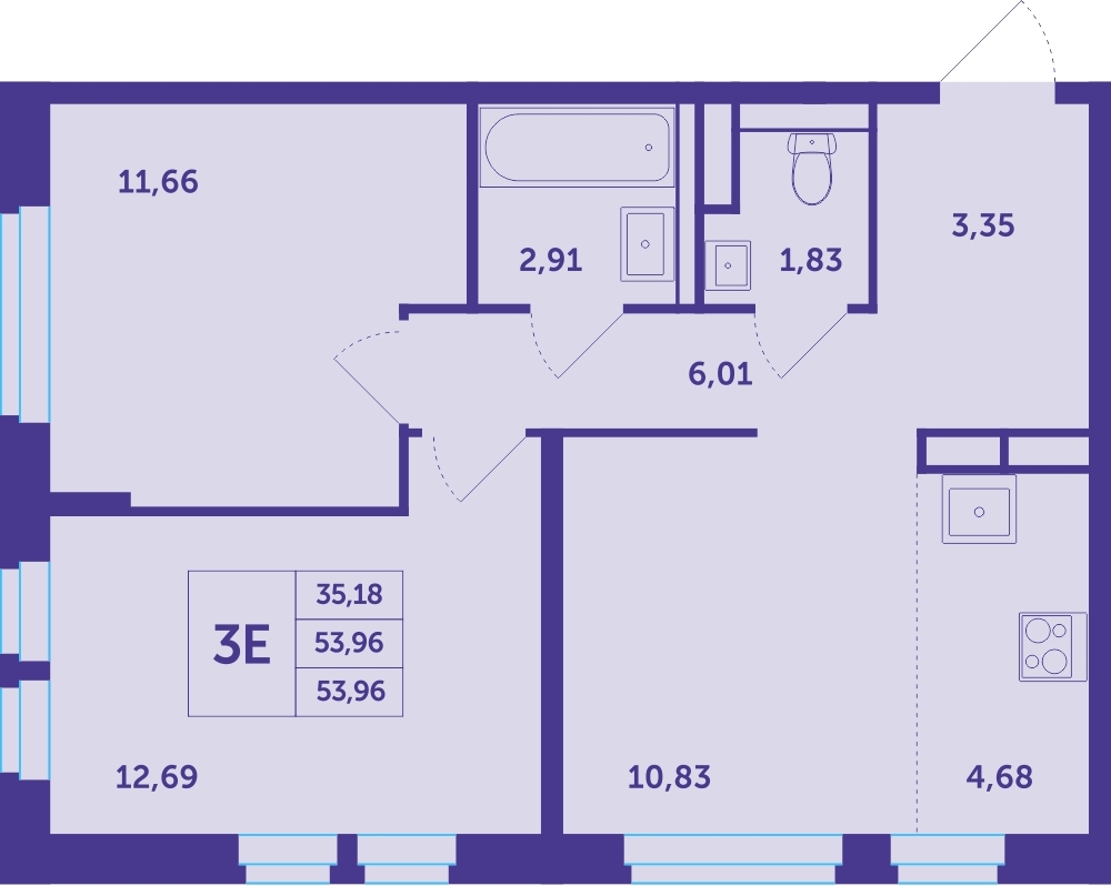 2-комнатная квартира с отделкой в ЖК Датский квартал на 8 этаже в 11 секции. Сдача в 4 кв. 2023 г.