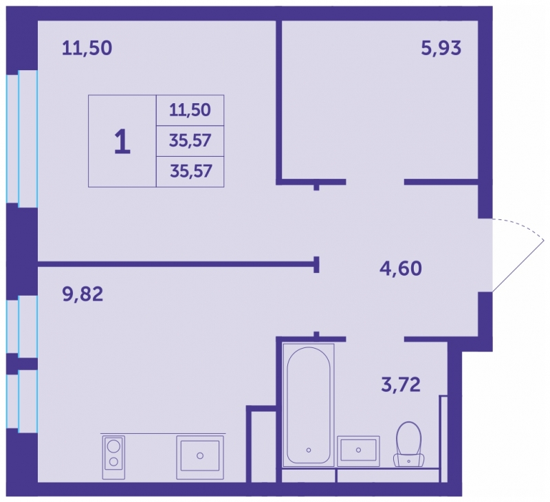2-комнатная квартира с отделкой в ЖК Карамельный на 7 этаже в 3 секции. Сдача в 4 кв. 2020 г.