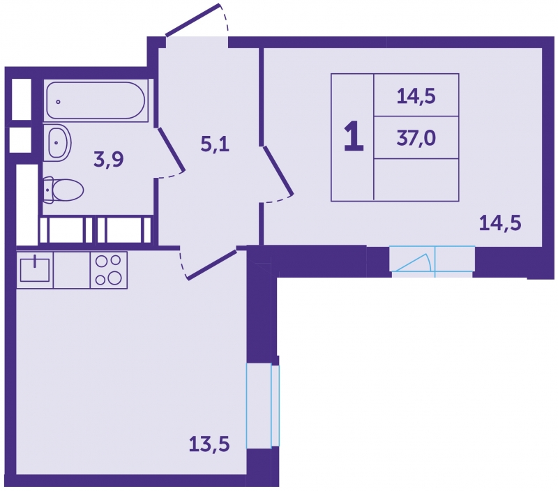 2-комнатная квартира с отделкой в ЖК Михайловский парк на 27 этаже в 2 секции. Сдача в 2 кв. 2024 г.